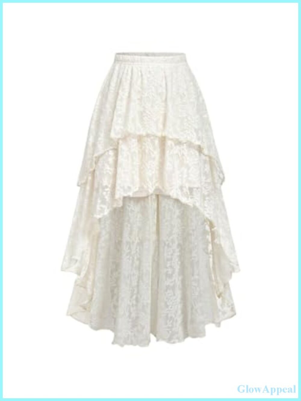 Y2K Lace High Low Skirt Boho Western Cowgirl Maxi Layered